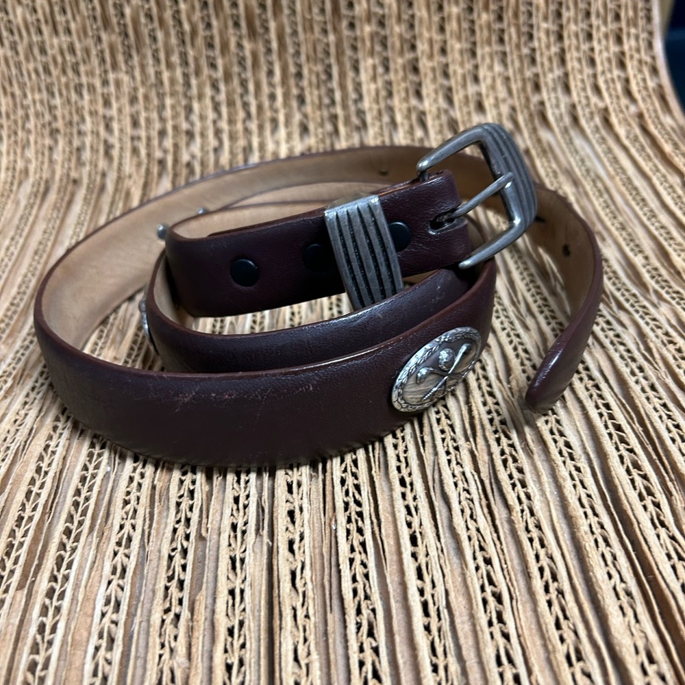 Vintage Brown Leather Golf Belt - Picture 4 of 8